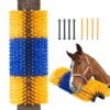 Livestock Scratching Brush, Horse Brush With 2 Screws, 20  X 7.5 In Cow Scratcher, For Back Itch Relief & Keep Cleaning, Grooming & Scratching Post Brush For Horse, Pig, Cattle Supplies
