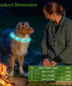 1Pc USB Rechargeable LED Dog Collar Multi Color Lighting Dog Safety Collar Cuttable Length Glow Dog Collar For Small Medium Large Dog Night Walking