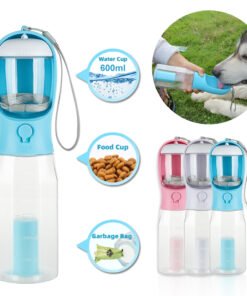 Portable Cat Dog Water Bottle Food Feeder Drinker Poop Dispenser 3 In 1 Leak-proof Multifunctional Dog Water Bottle Pet Products
